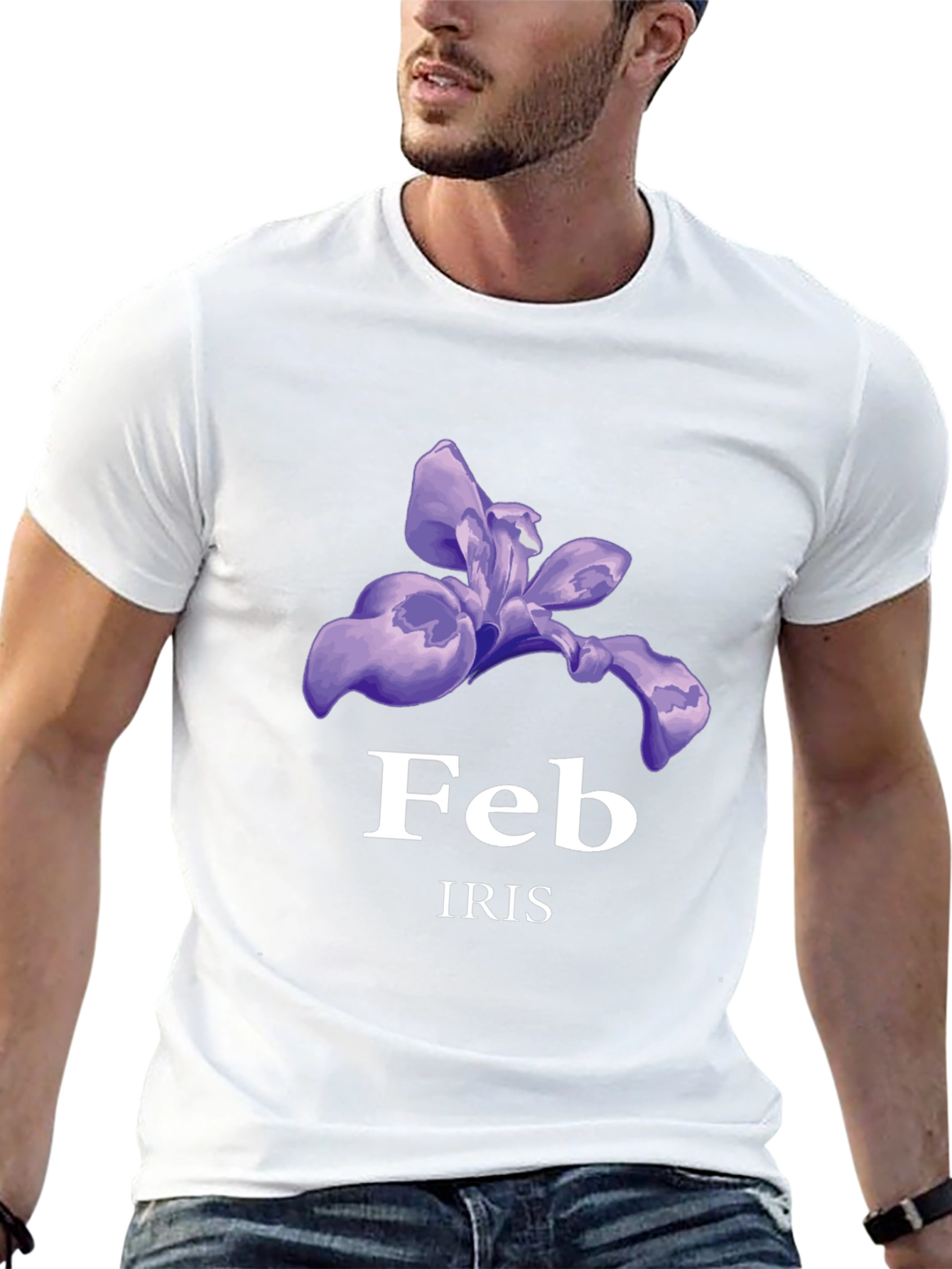 February Iris T-Shirt - Birthday Flower Tee