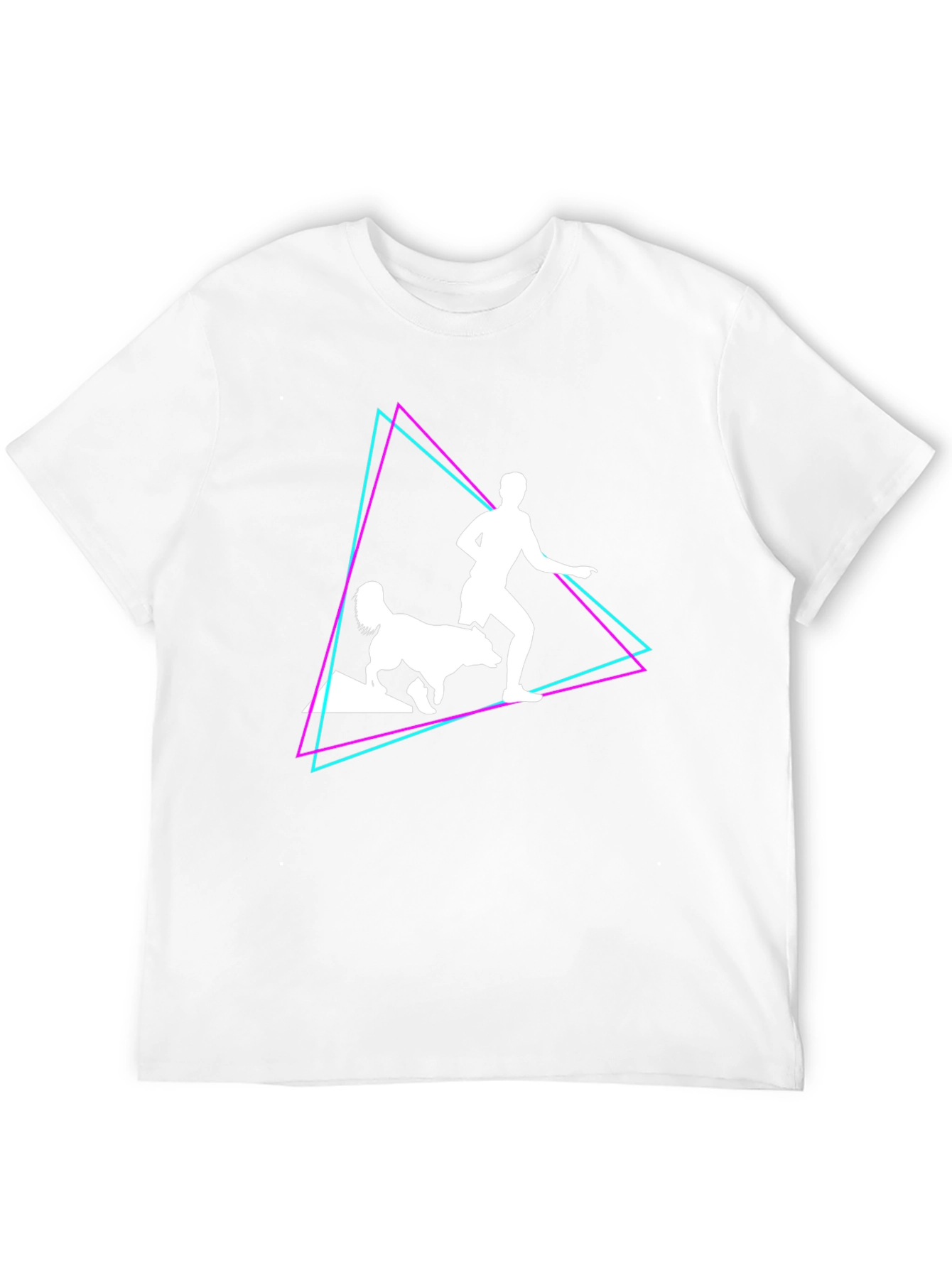 Retro Runner & Dog T-Shirt – Vintage Neon Dog Lover Graphic Tee Gift