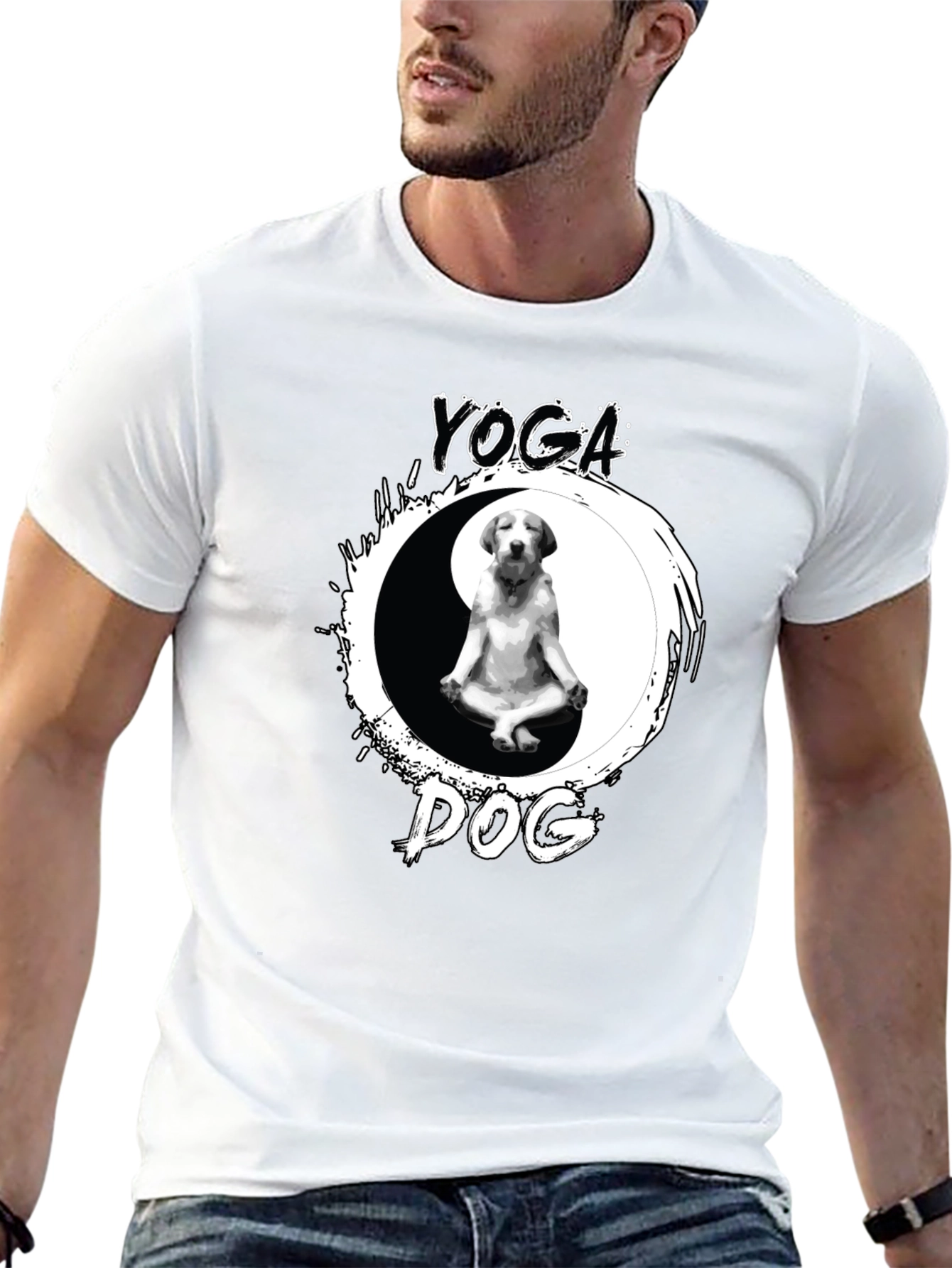 Yoga Dog Yin Yang T-Shirt – Cute Zen Puppy Graphic Tee