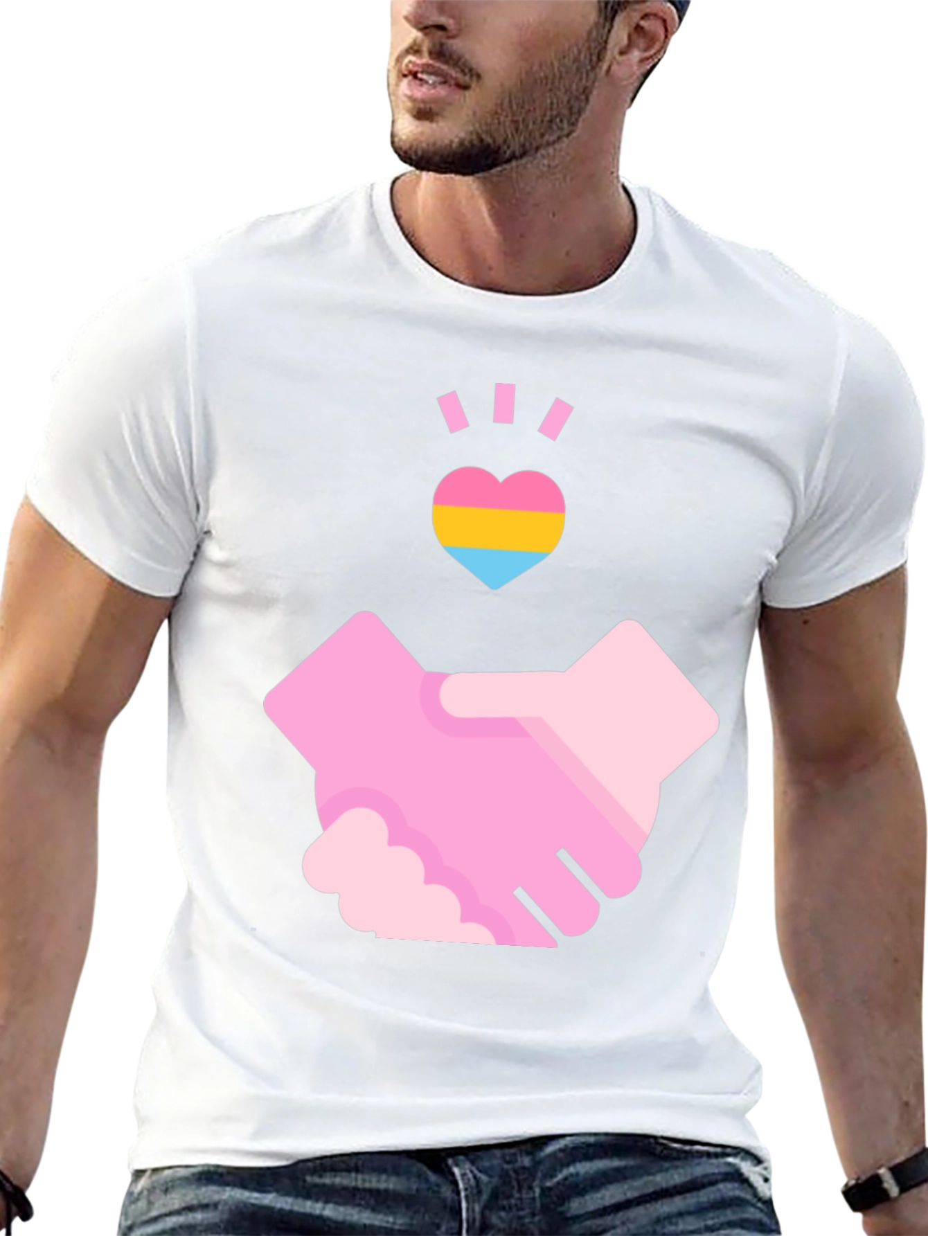 Pansexual Pride Handshake T-Shirt - Love & Support