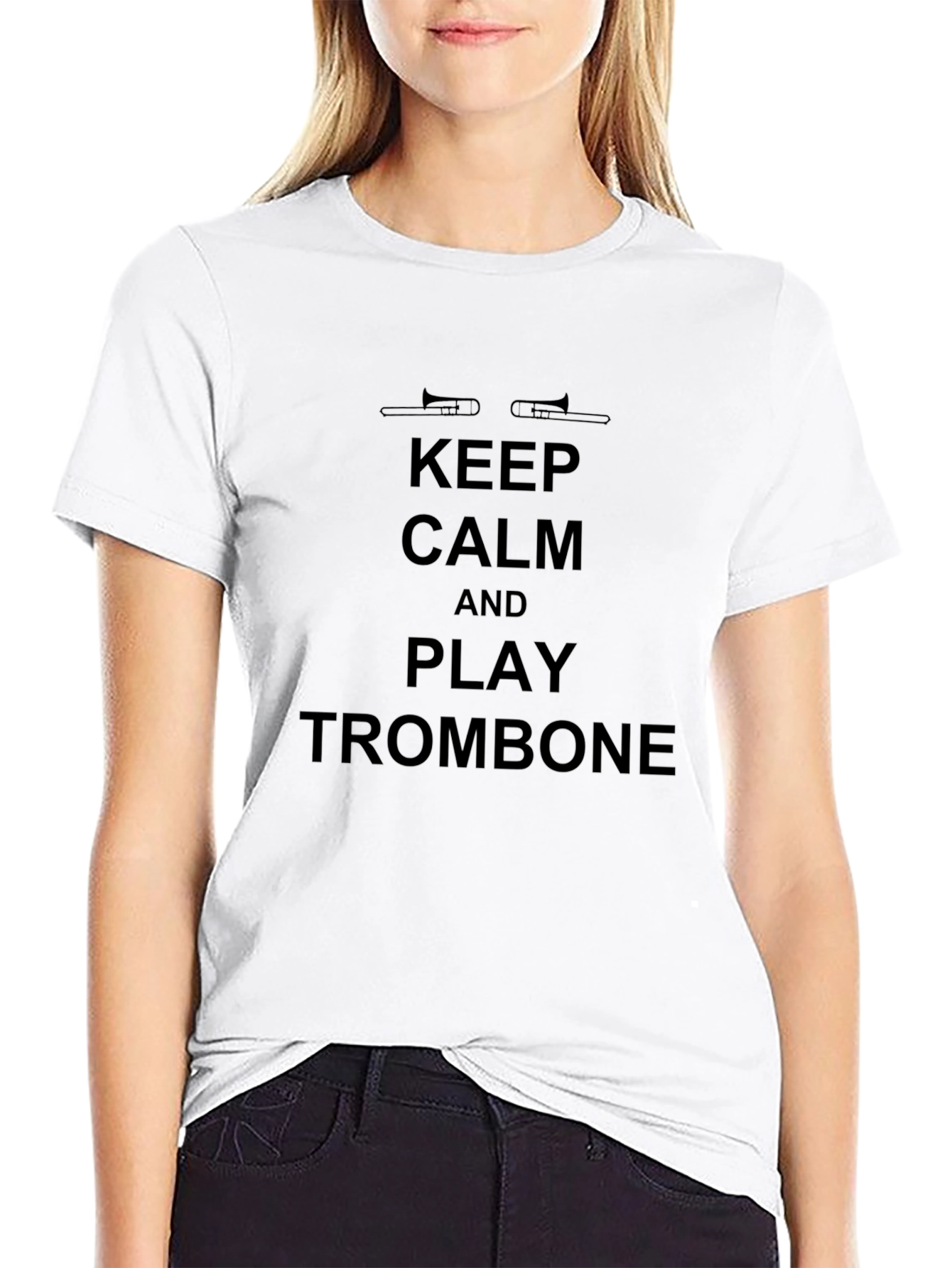 Keep Calm and Play Trombone Black T-Shirt