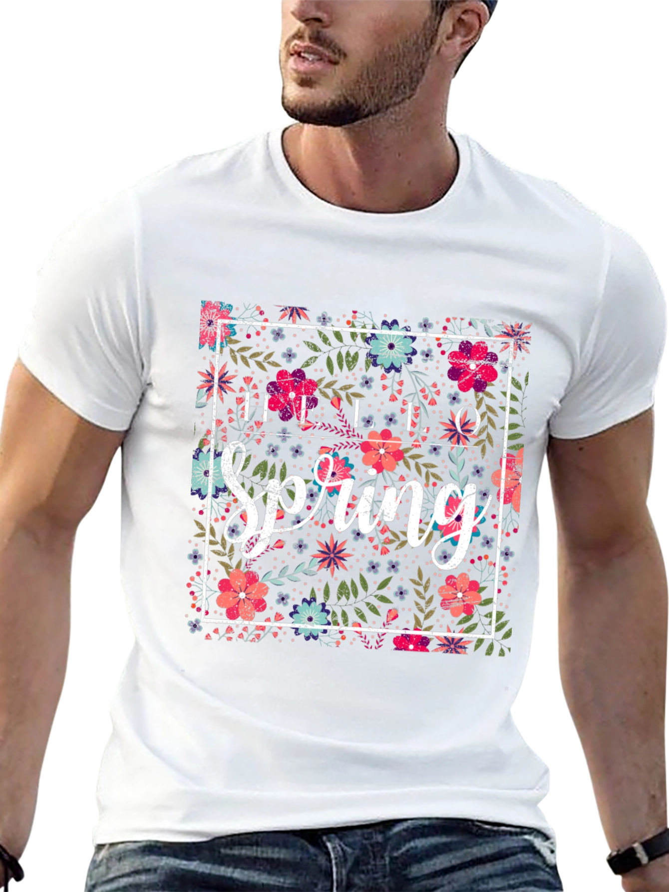 Hello Spring Floral Graphic Tee