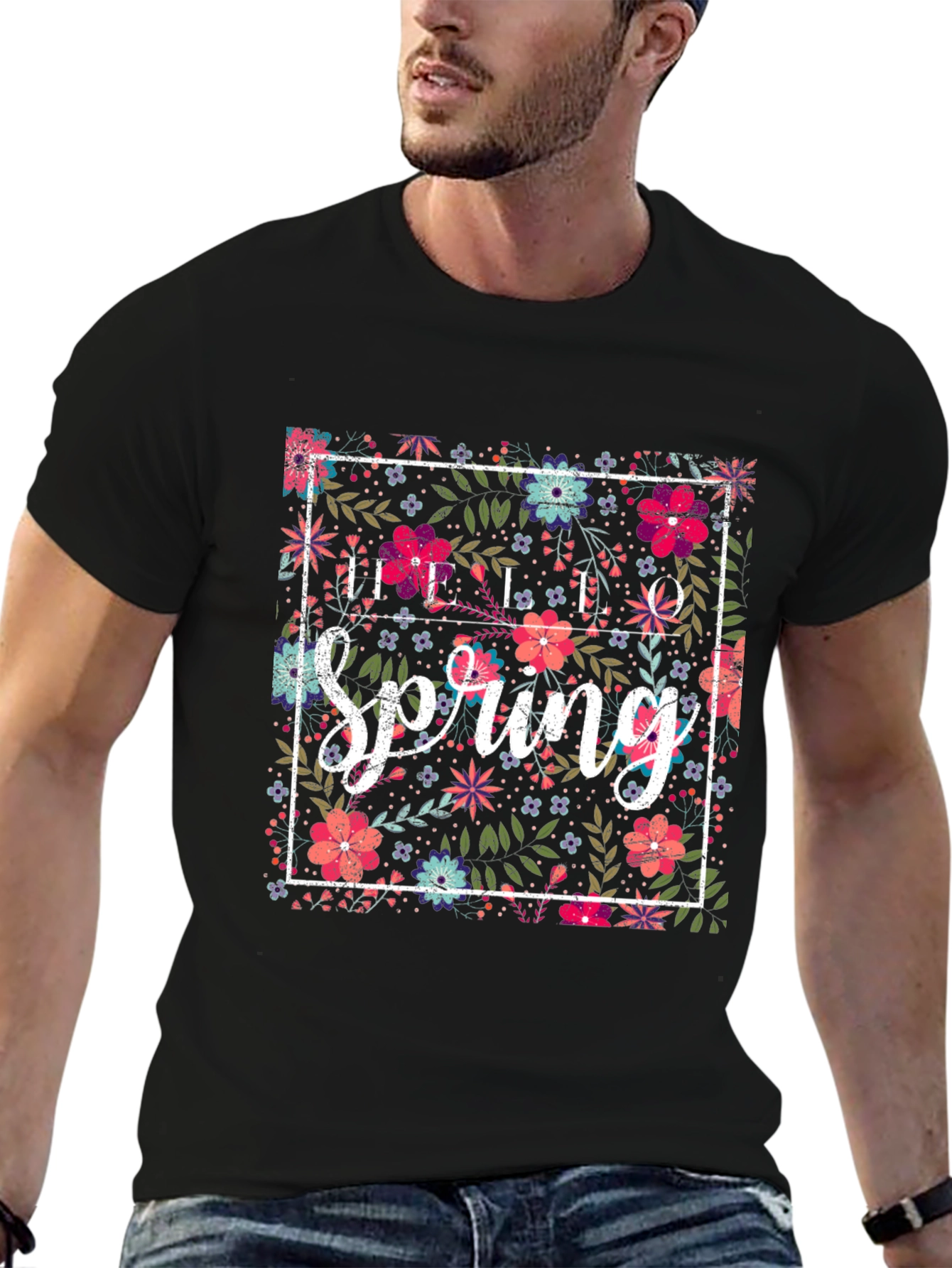 Hello Spring Floral Graphic Tee