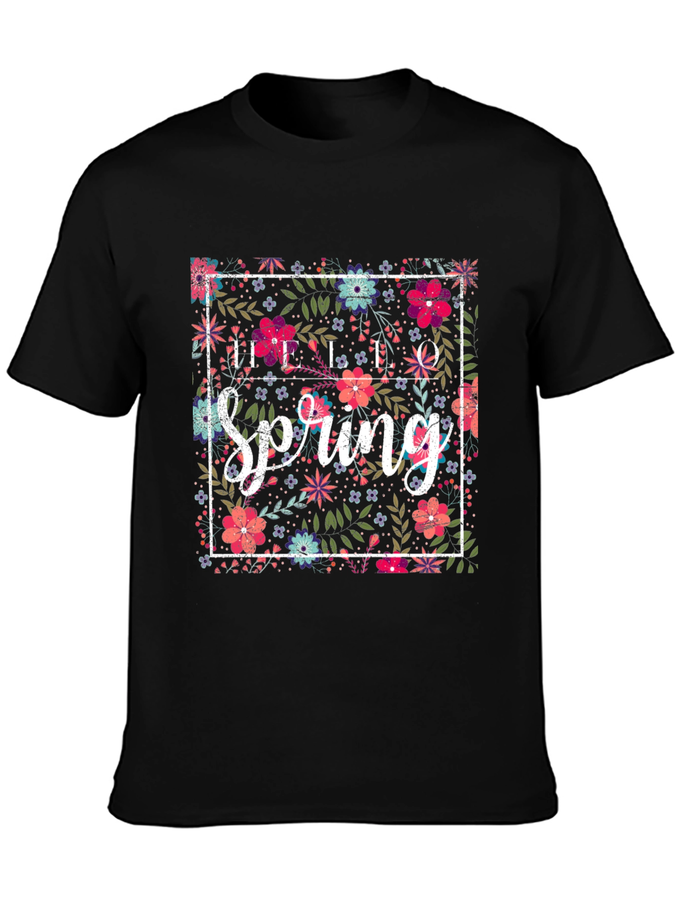 Hello Spring Floral Graphic Tee
