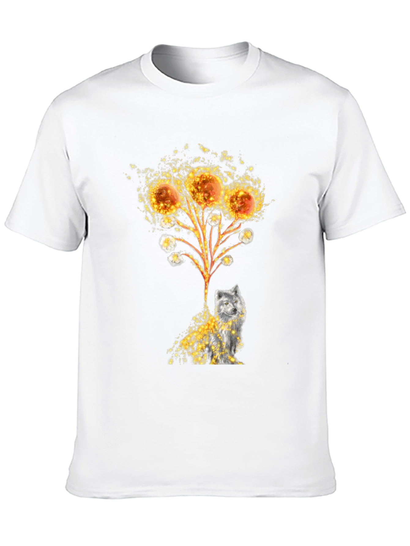 Artistic Wolf Graphic Tee - Black
