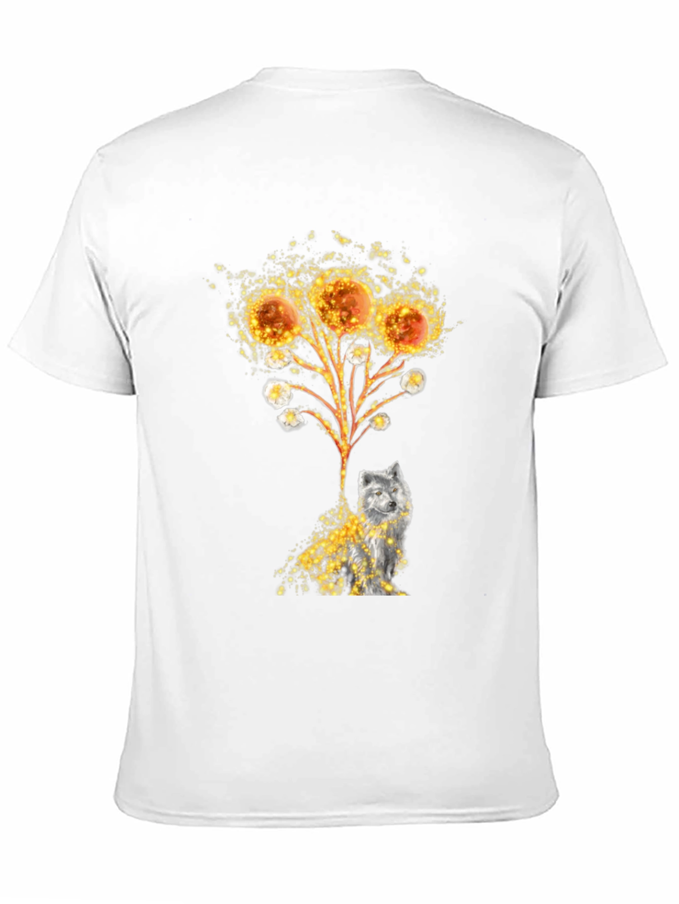 Artistic Wolf Graphic Tee - Black