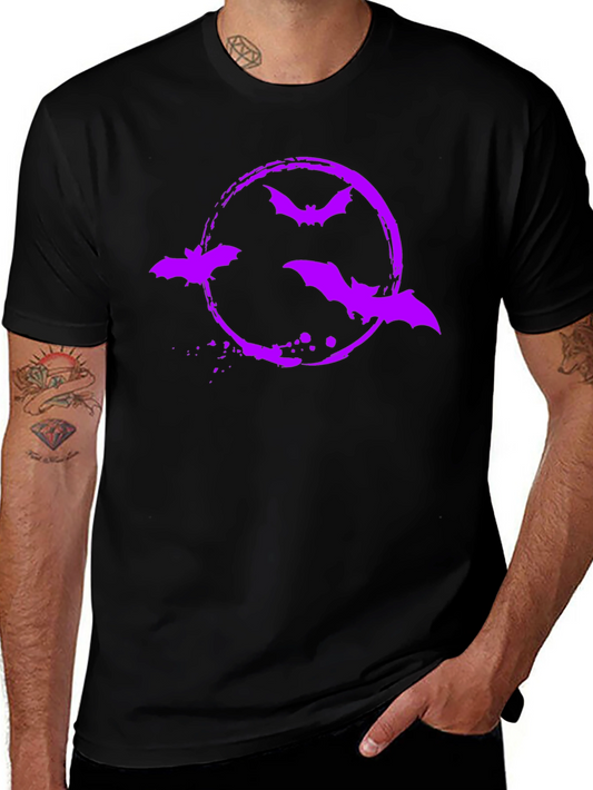 Bat Circle Graphic Tee - Halloween Shirt