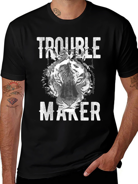 Trouble Maker Tiger Graphic T-Shirt