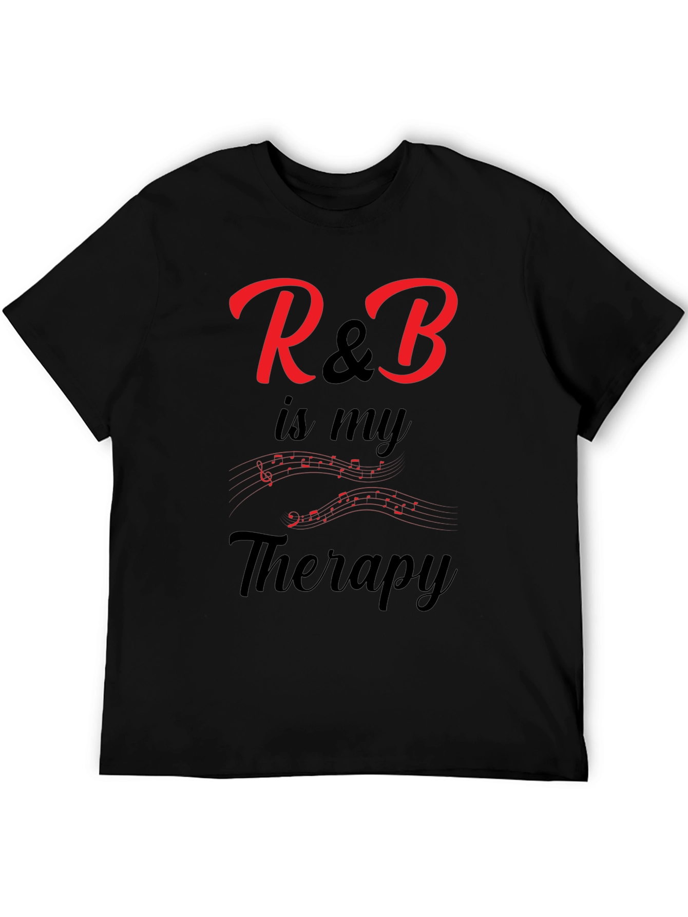 R&B Music Therapy Graphic Tee - Black