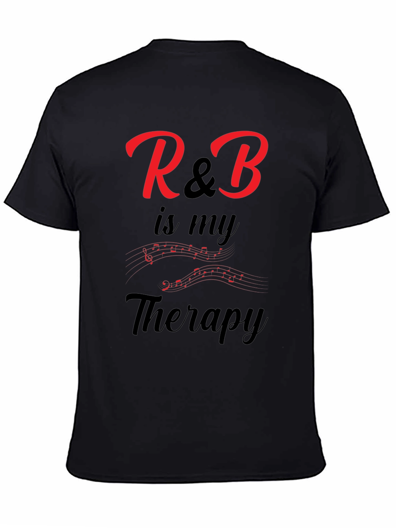 R&B Music Therapy Graphic Tee - Black
