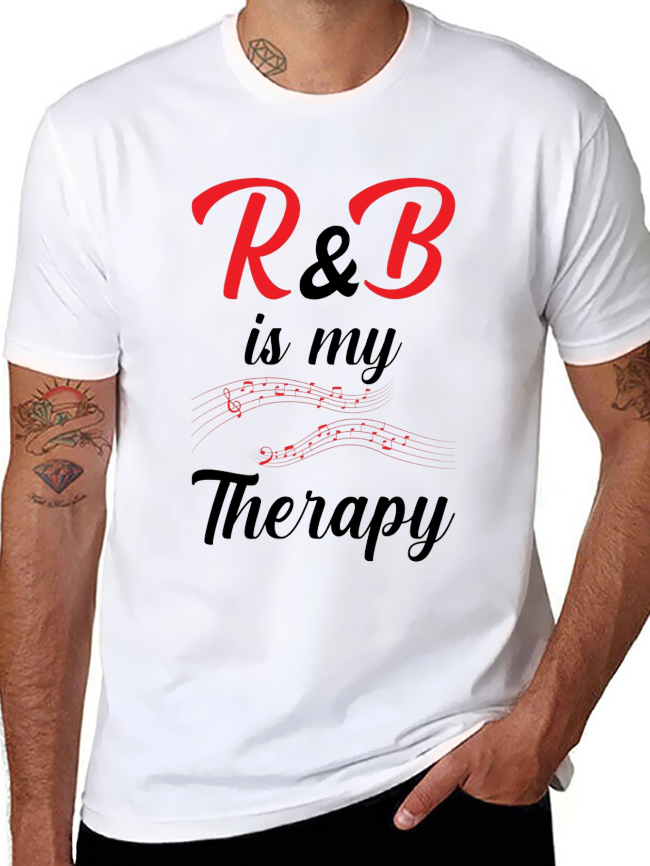 R&B Music Therapy Graphic Tee - Black