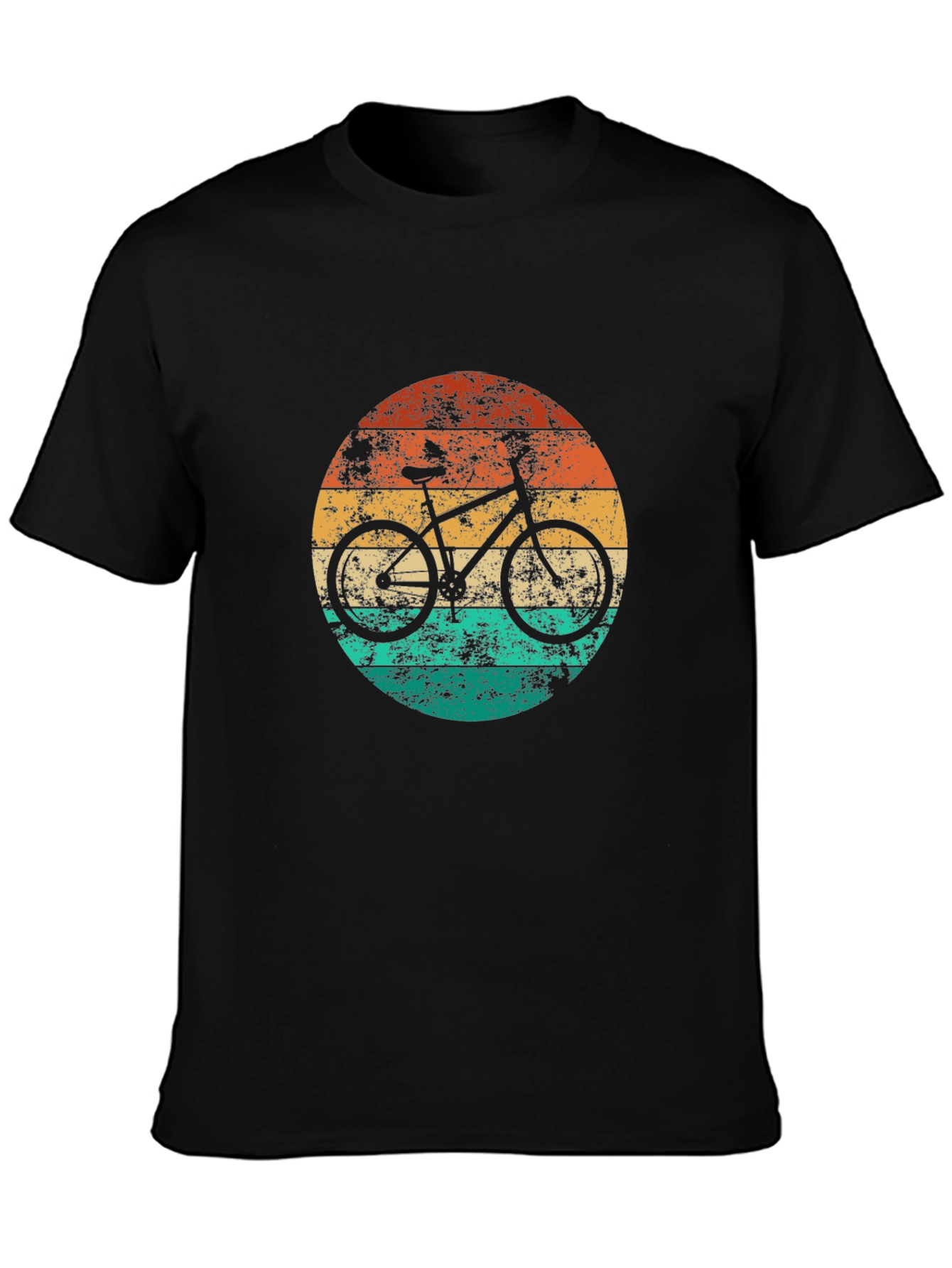 Retro Sunset Bicycle Graphic Tee - Black