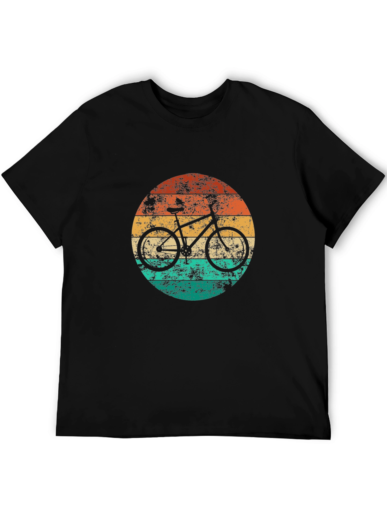 Retro Sunset Bicycle Graphic Tee - Black