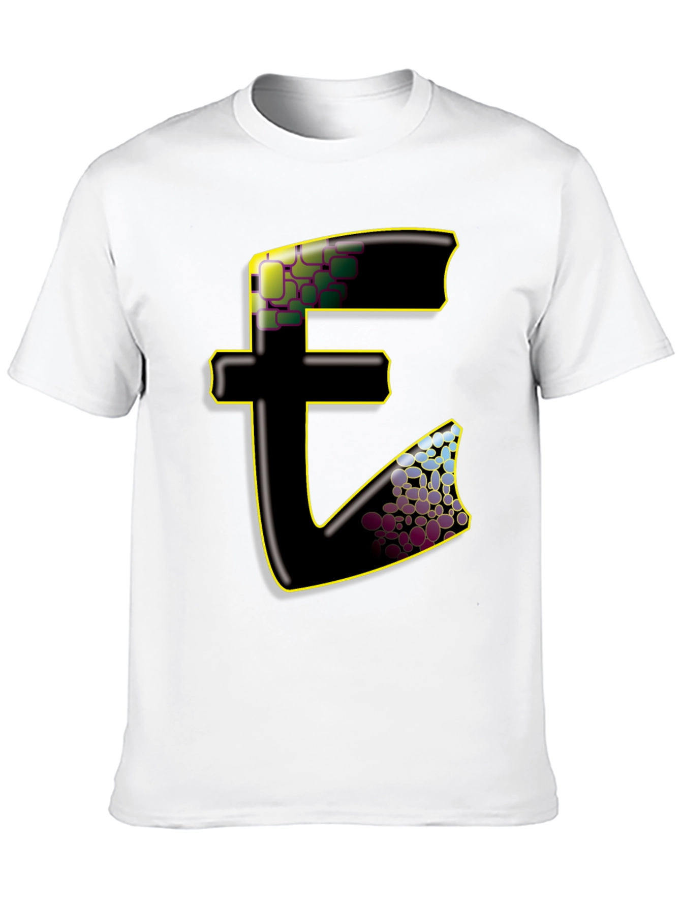 Abstract E Graphic Black T-Shirt