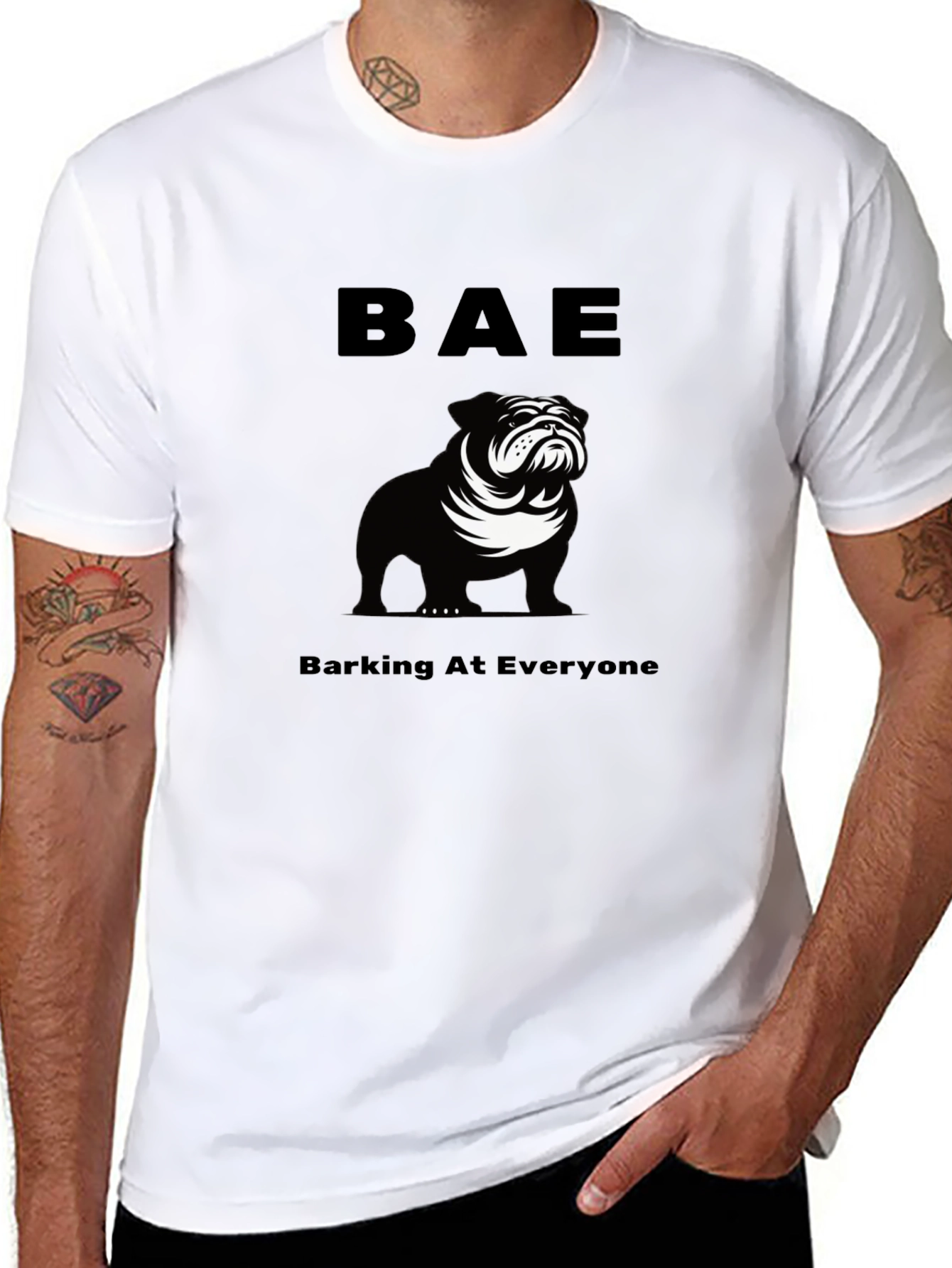 BAE Barking At Everyone Bulldog T-Shirt – Funny Dog Lover Tee