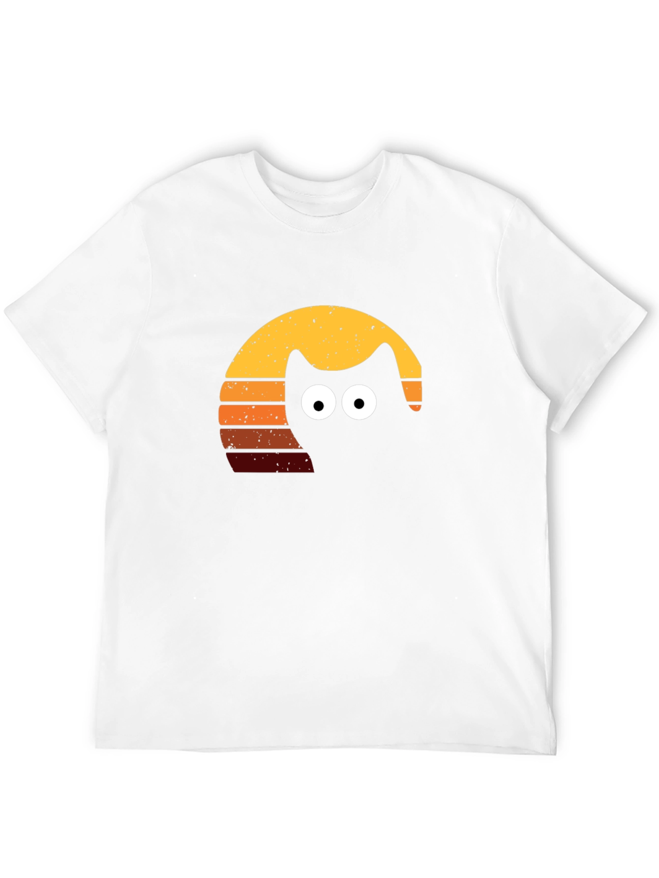 Retro Cat Sunset T-Shirt - Black Tee