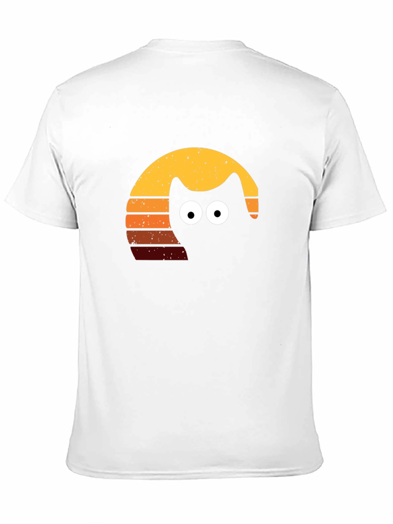 Retro Cat Sunset T-Shirt - Black Tee