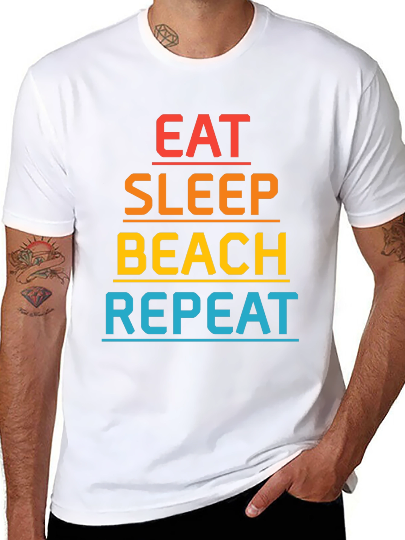 Eat Sleep Beach Repeat Graphic T-Shirt