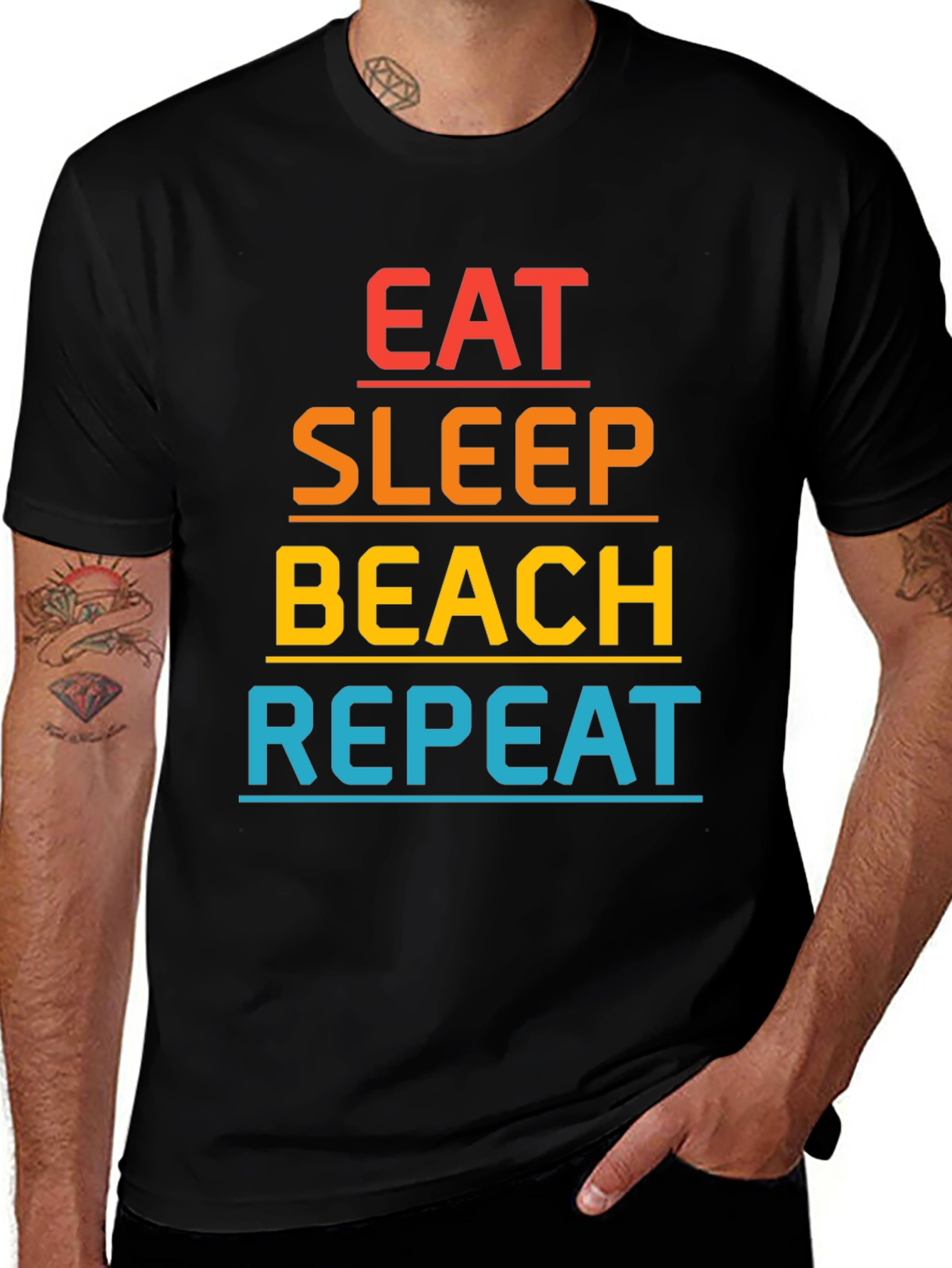 Eat Sleep Beach Repeat Graphic T-Shirt