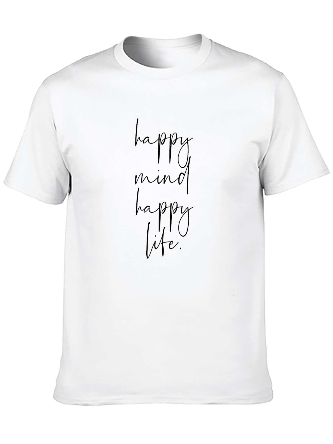 Happy Mind Happy Life Graphic Tee - Black