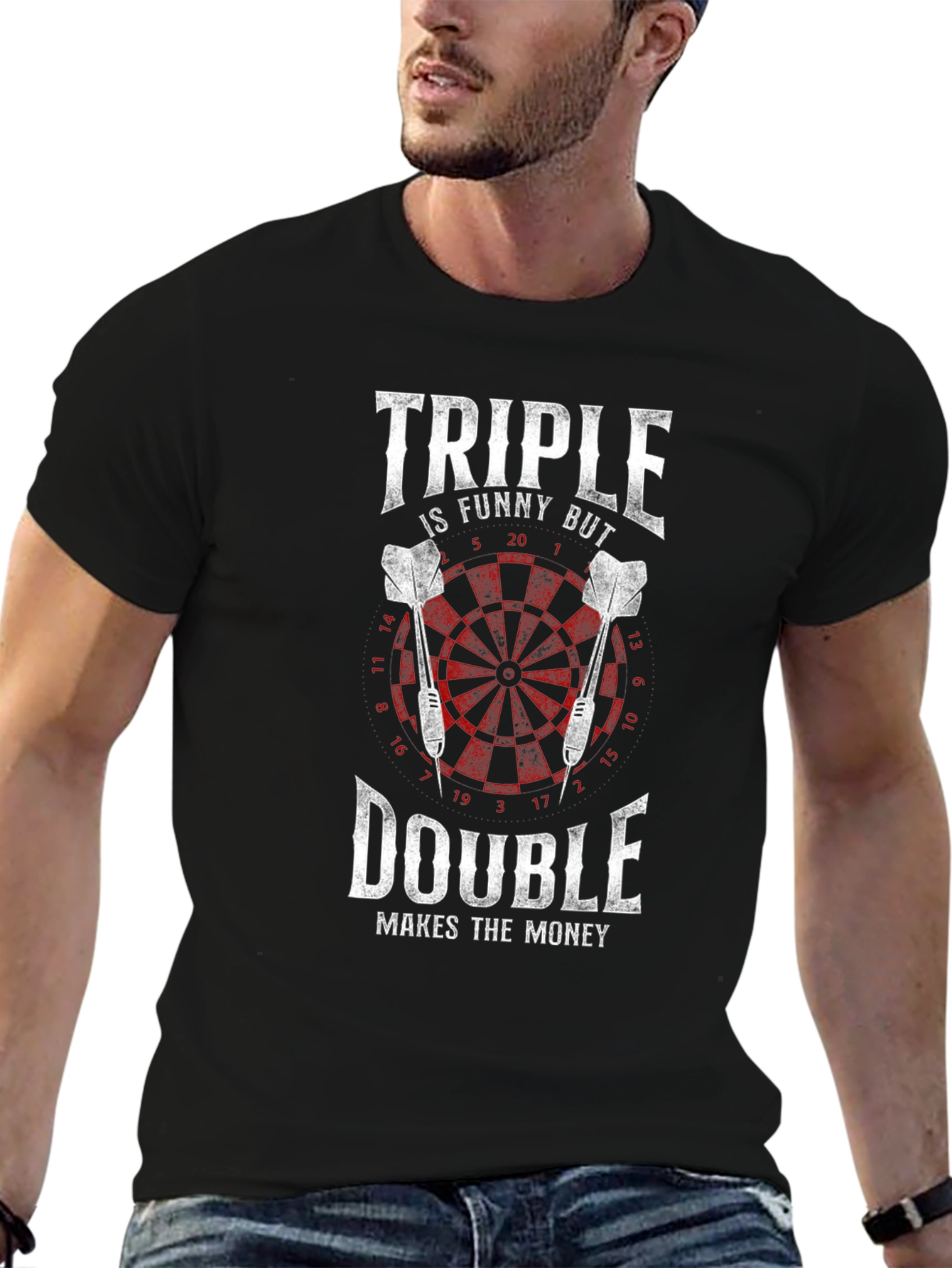 Triple Double Darts T-Shirt - Funny Dart Player Gift