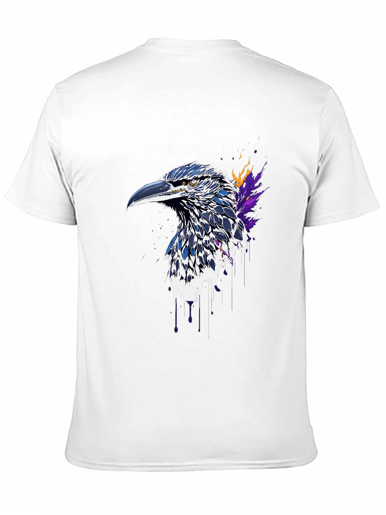 Raven Art Graphic T-Shirt - Black