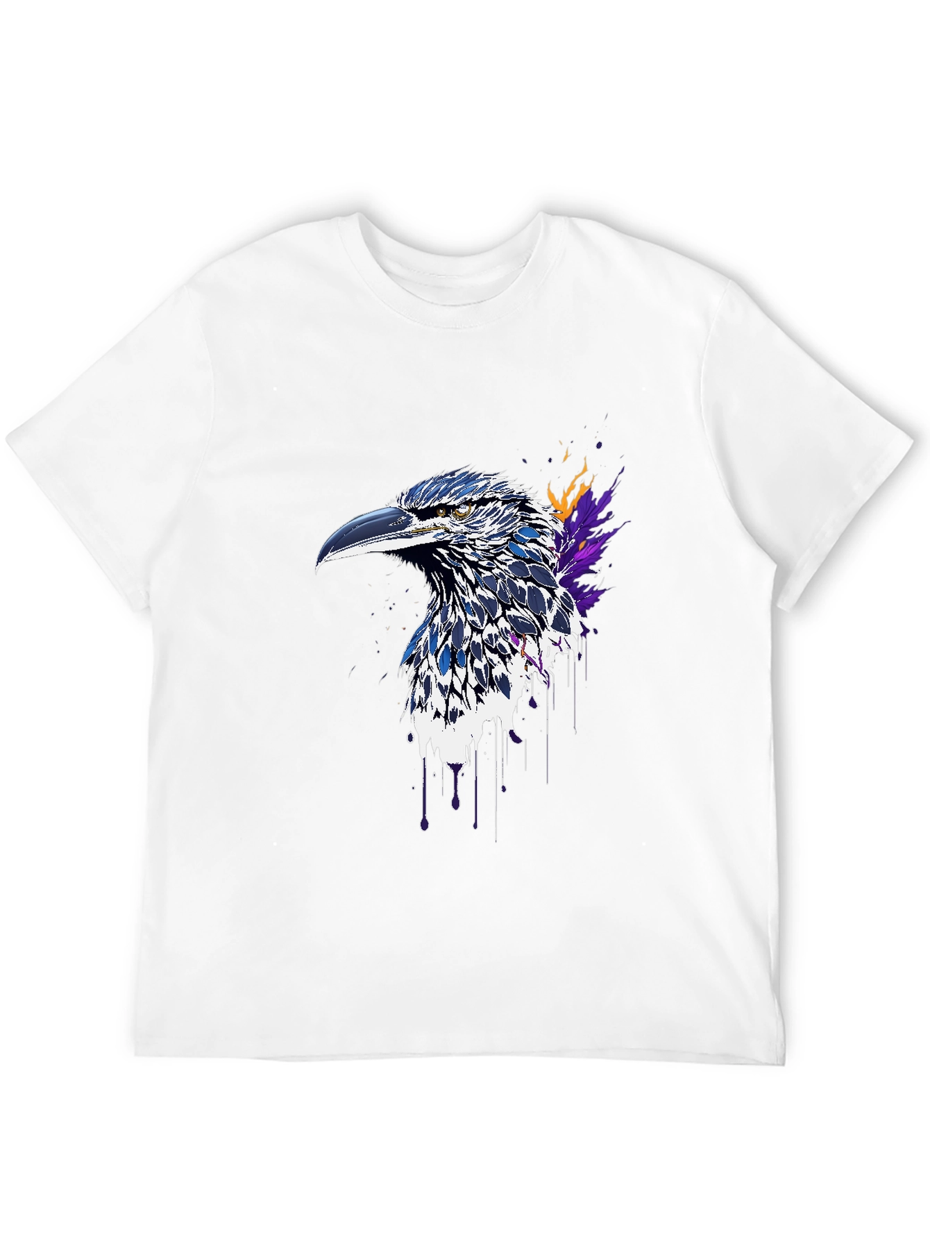 Raven Art Graphic T-Shirt - Black