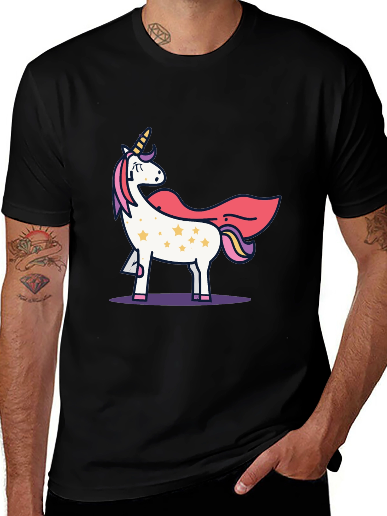 Unicorn Graphic Black T-Shirt
