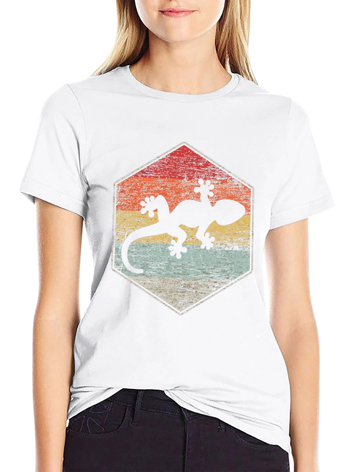 Retro Gecko Graphic Tee - Unique Animal Lover T-Shirt