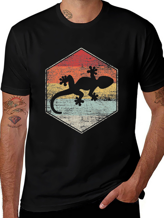 Retro Gecko Graphic Tee - Unique Animal Lover T-Shirt