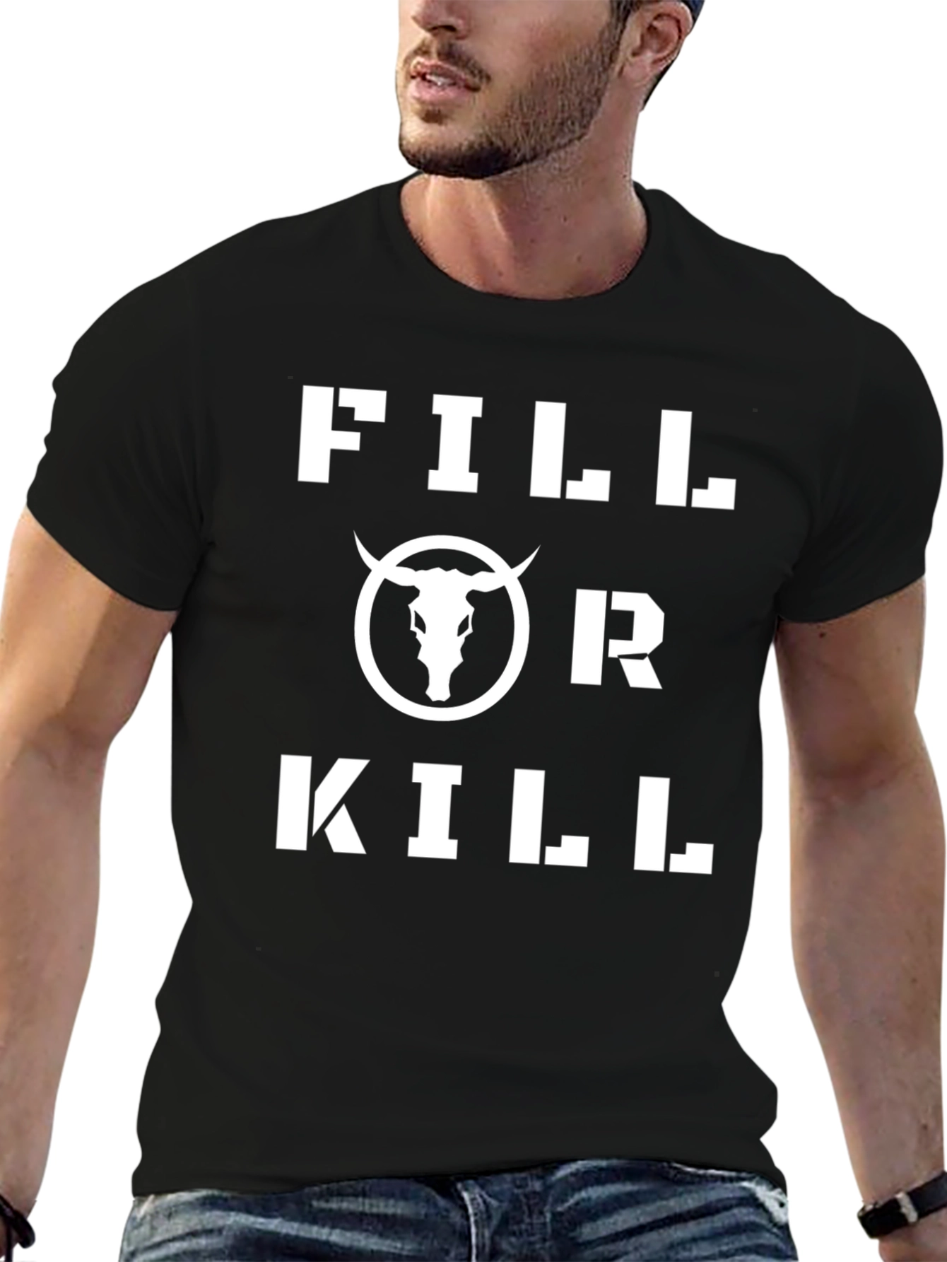 Fill or Kill Bull Graphic Black T-Shirt