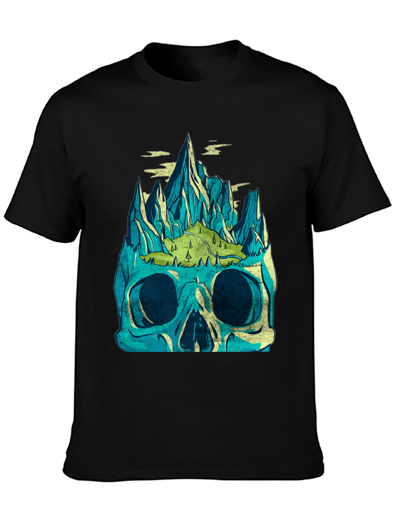 Skull Mountain Graphic Tee - Mens Black T-Shirt
