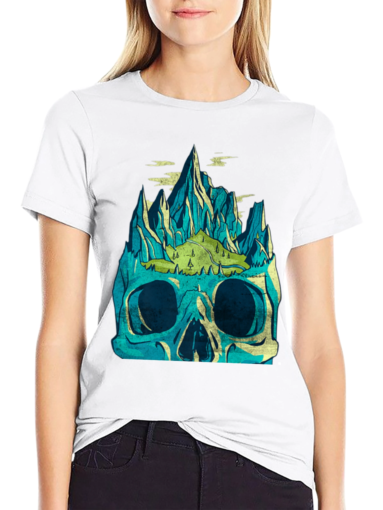 Skull Mountain Graphic Tee - Mens Black T-Shirt