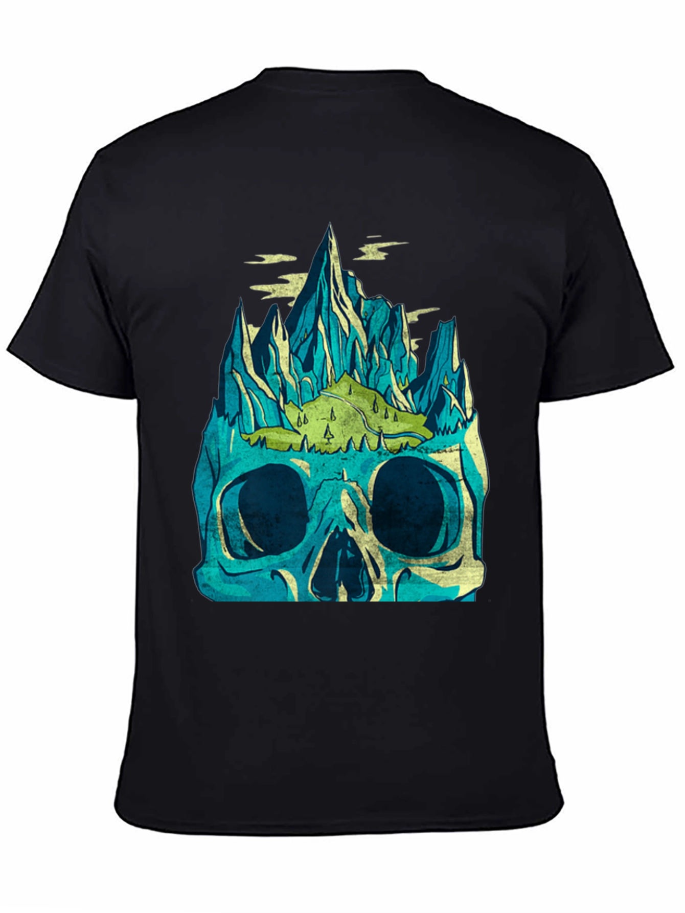Skull Mountain Graphic Tee - Mens Black T-Shirt