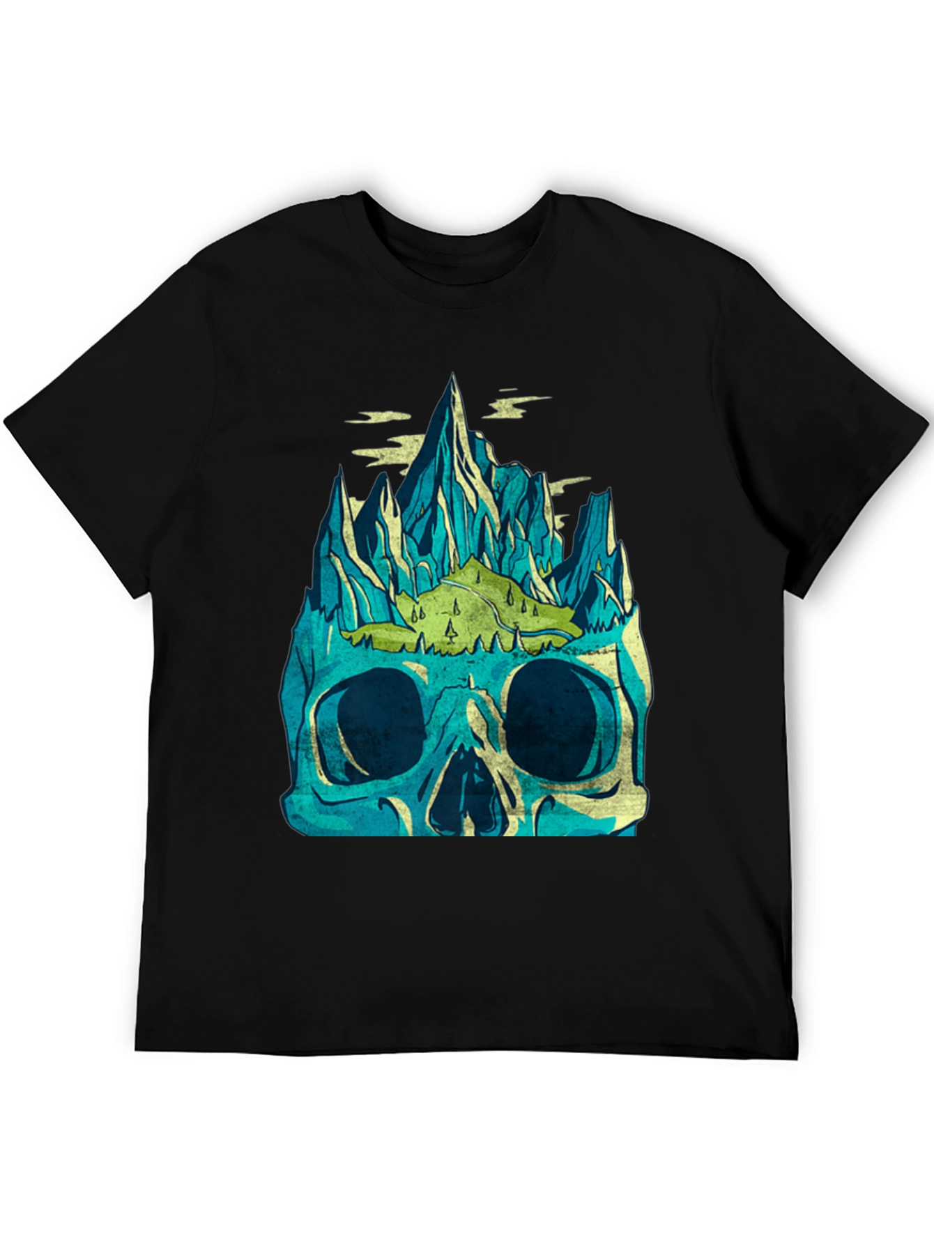 Skull Mountain Graphic Tee - Mens Black T-Shirt