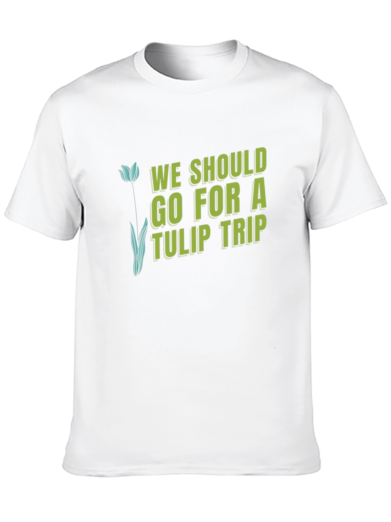 Tulip Trip Graphic Tee - Black Cotton T-Shirt