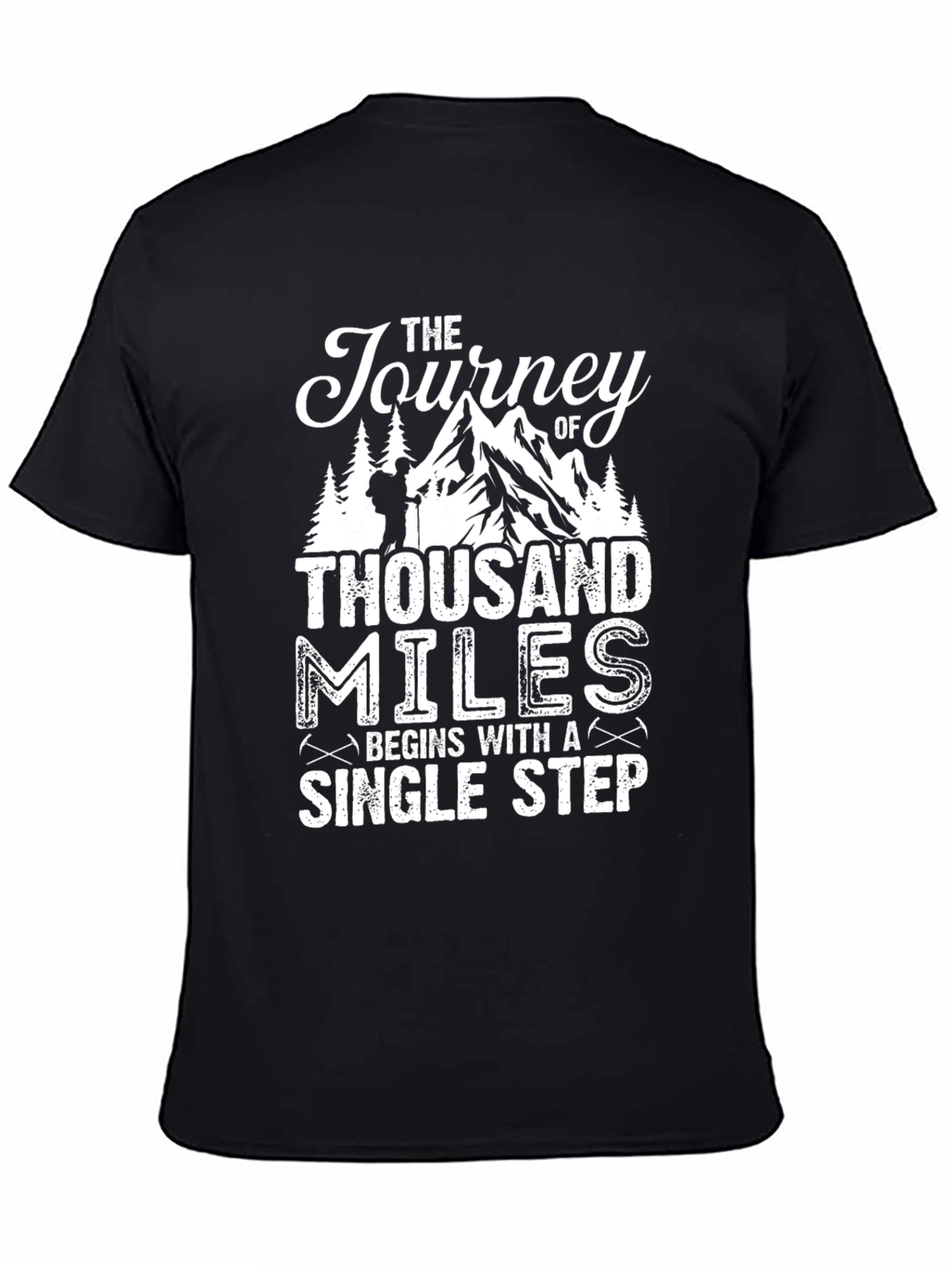 Motivational Hiking T-Shirt - Journey of Thousand Miles