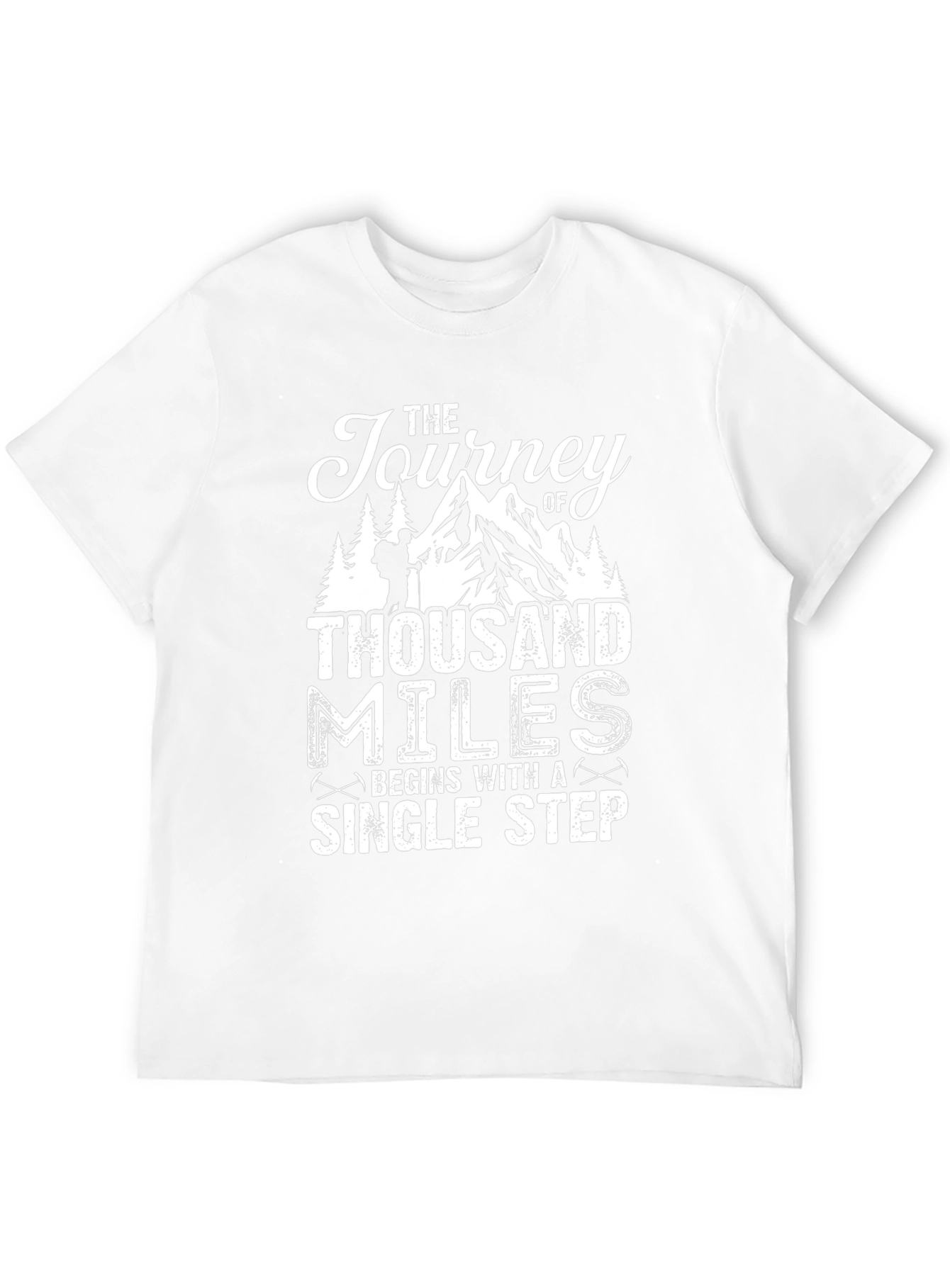 Motivational Hiking T-Shirt - Journey of Thousand Miles