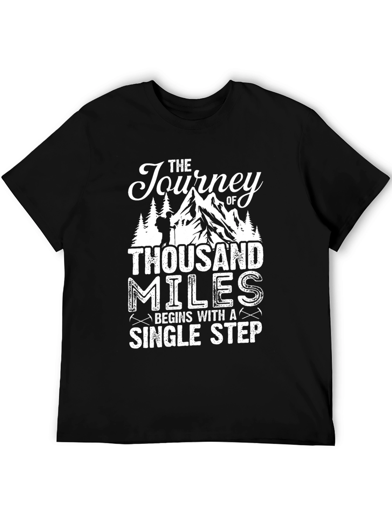 Motivational Hiking T-Shirt - Journey of Thousand Miles