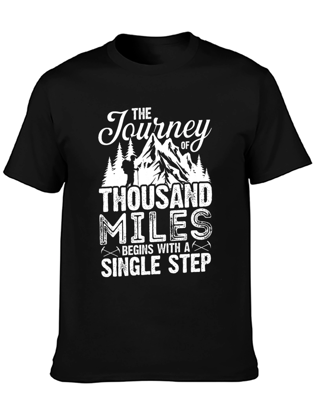 Motivational Hiking T-Shirt - Journey of Thousand Miles