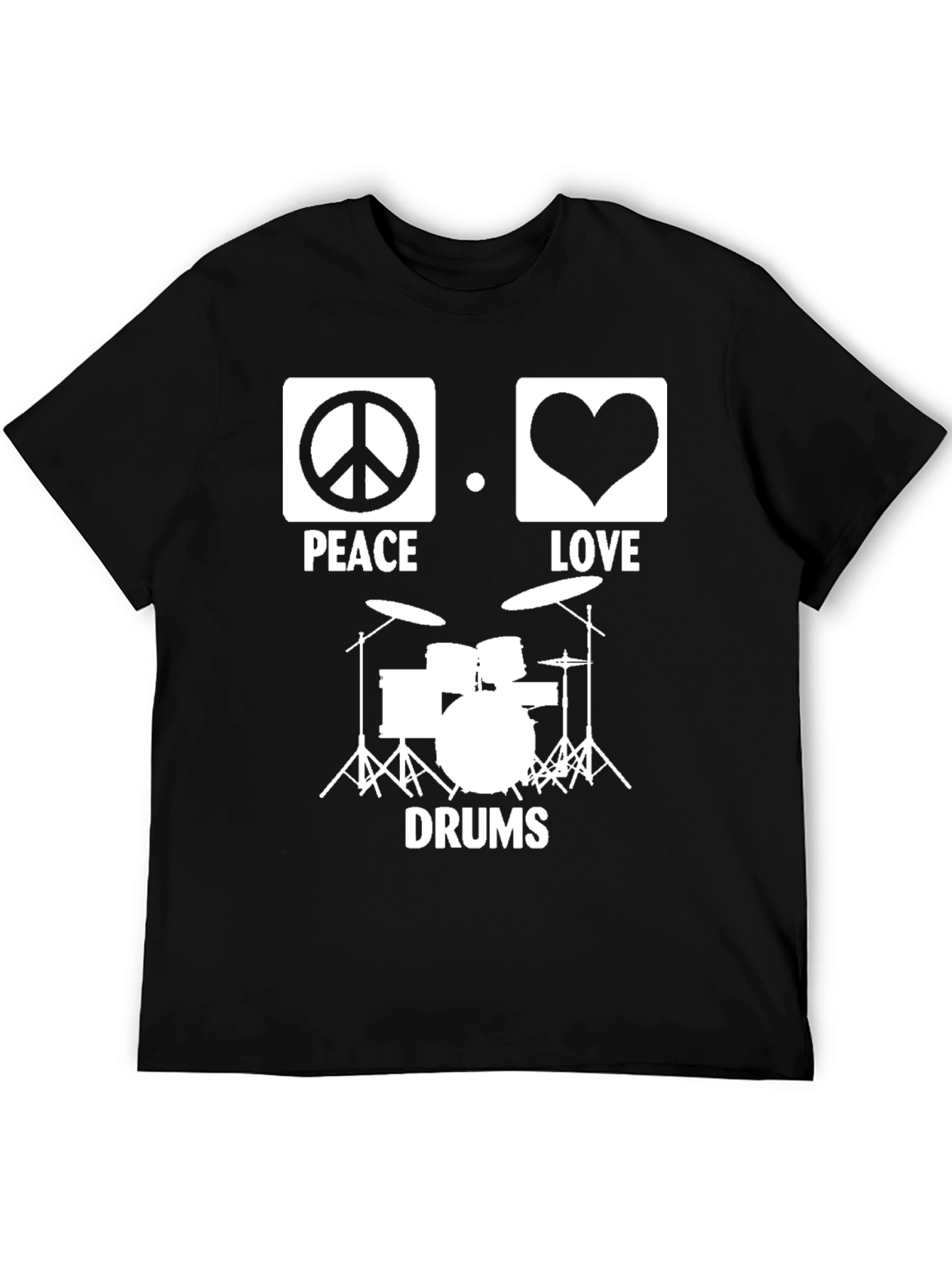 Peace Love Drums Graphic Tee - Music T-Shirt