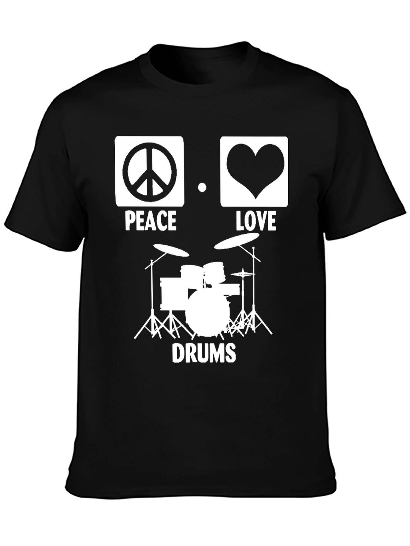 Peace Love Drums Graphic Tee - Music T-Shirt