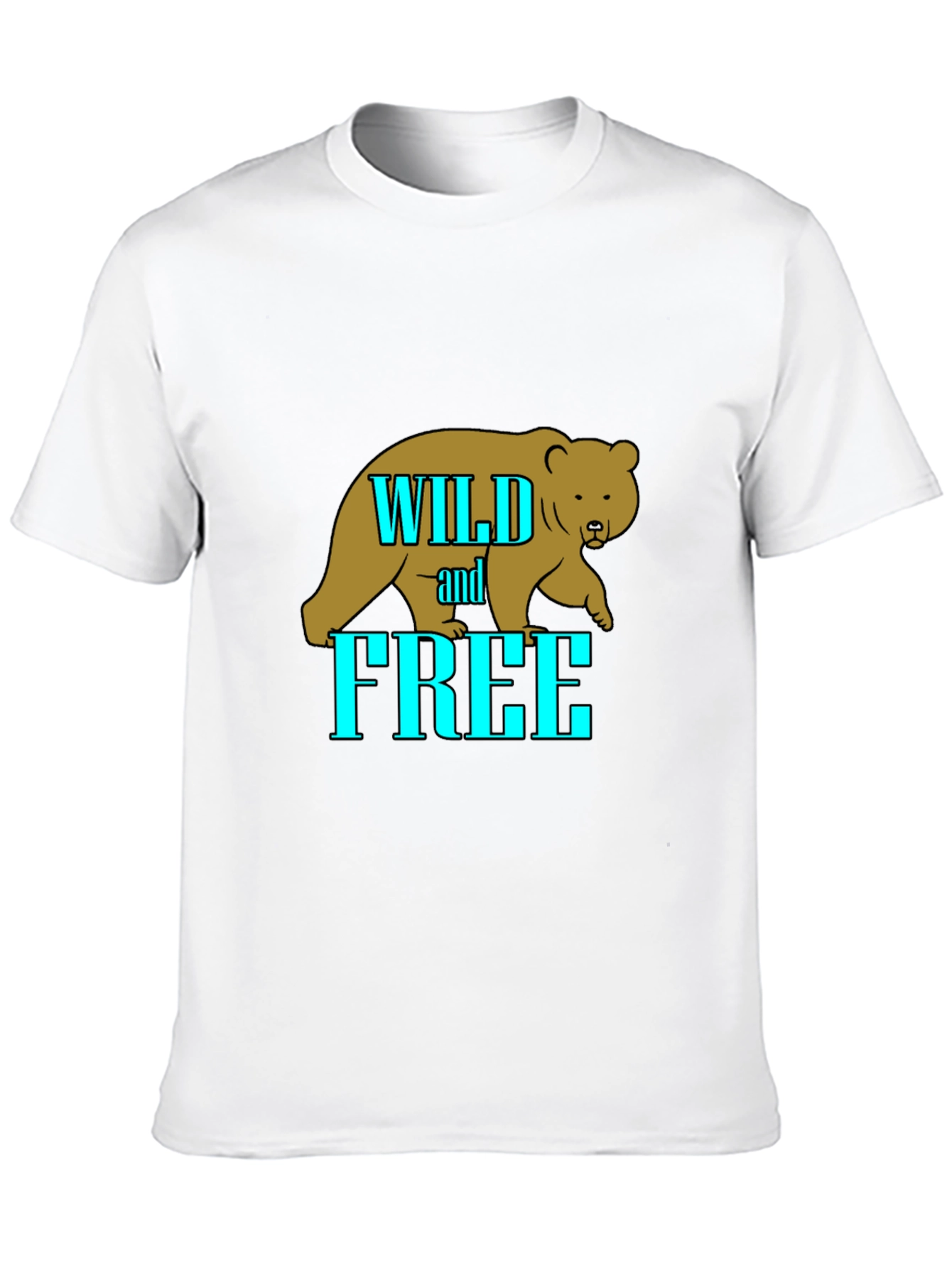 Wild and Free Bear Graphic T-Shirt - Black