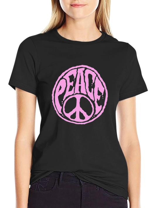 Peace Sign Graphic T-Shirt - Black