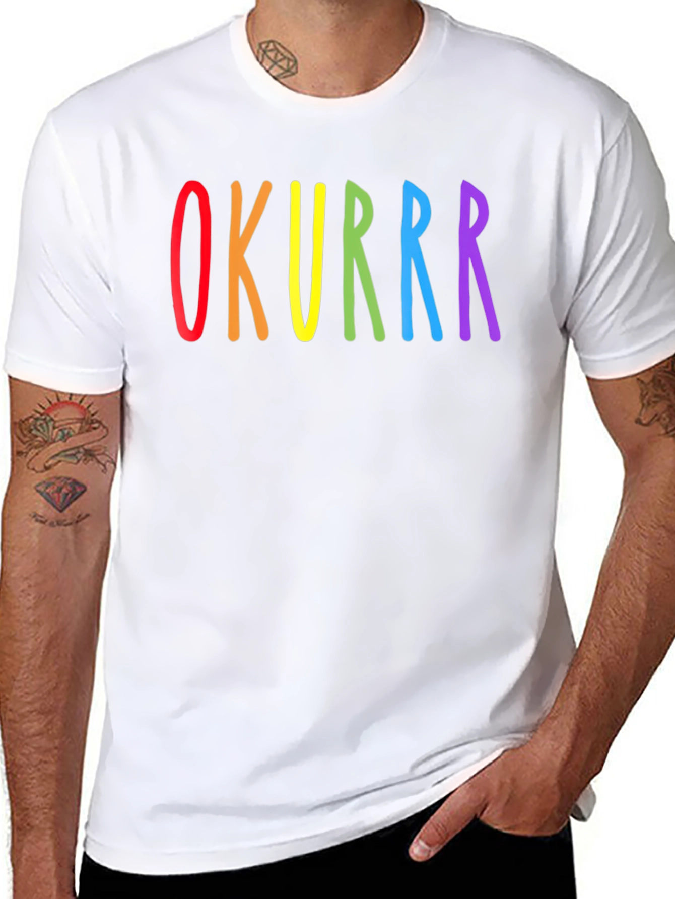 OKURRR Rainbow Graphic Black T-Shirt