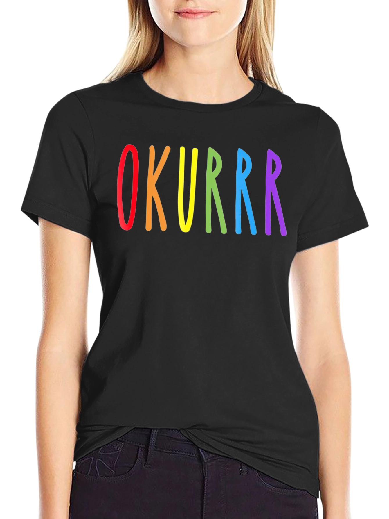 OKURRR Rainbow Graphic Black T-Shirt