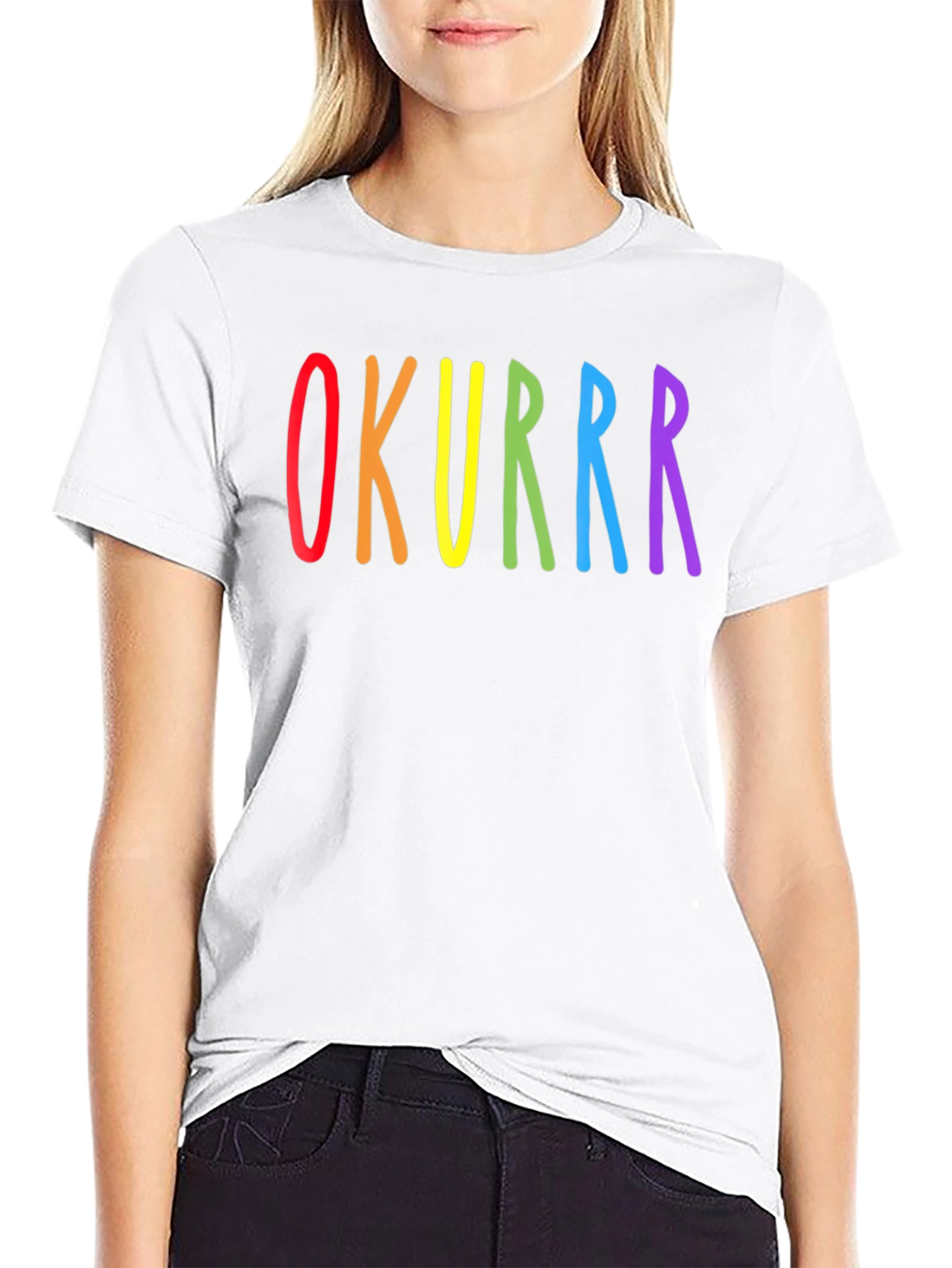 OKURRR Rainbow Graphic Black T-Shirt