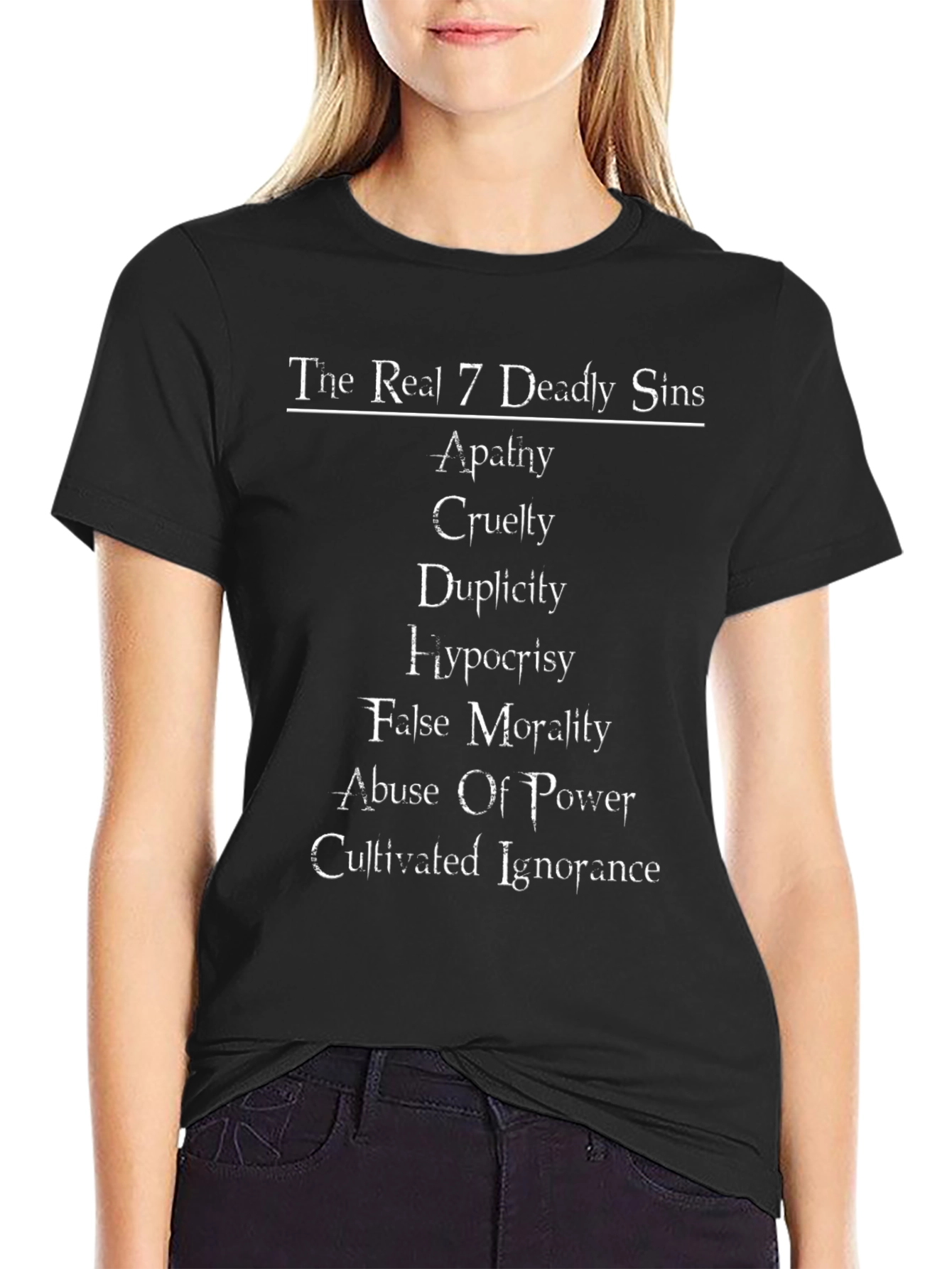 The Real 7 Deadly Sins T-Shirt - Black