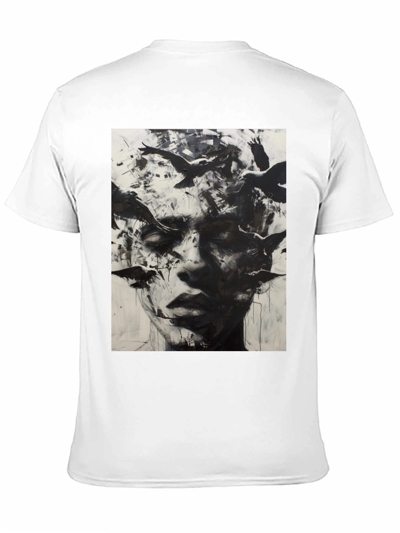 Abstract Bird Portrait Graphic T-Shirt