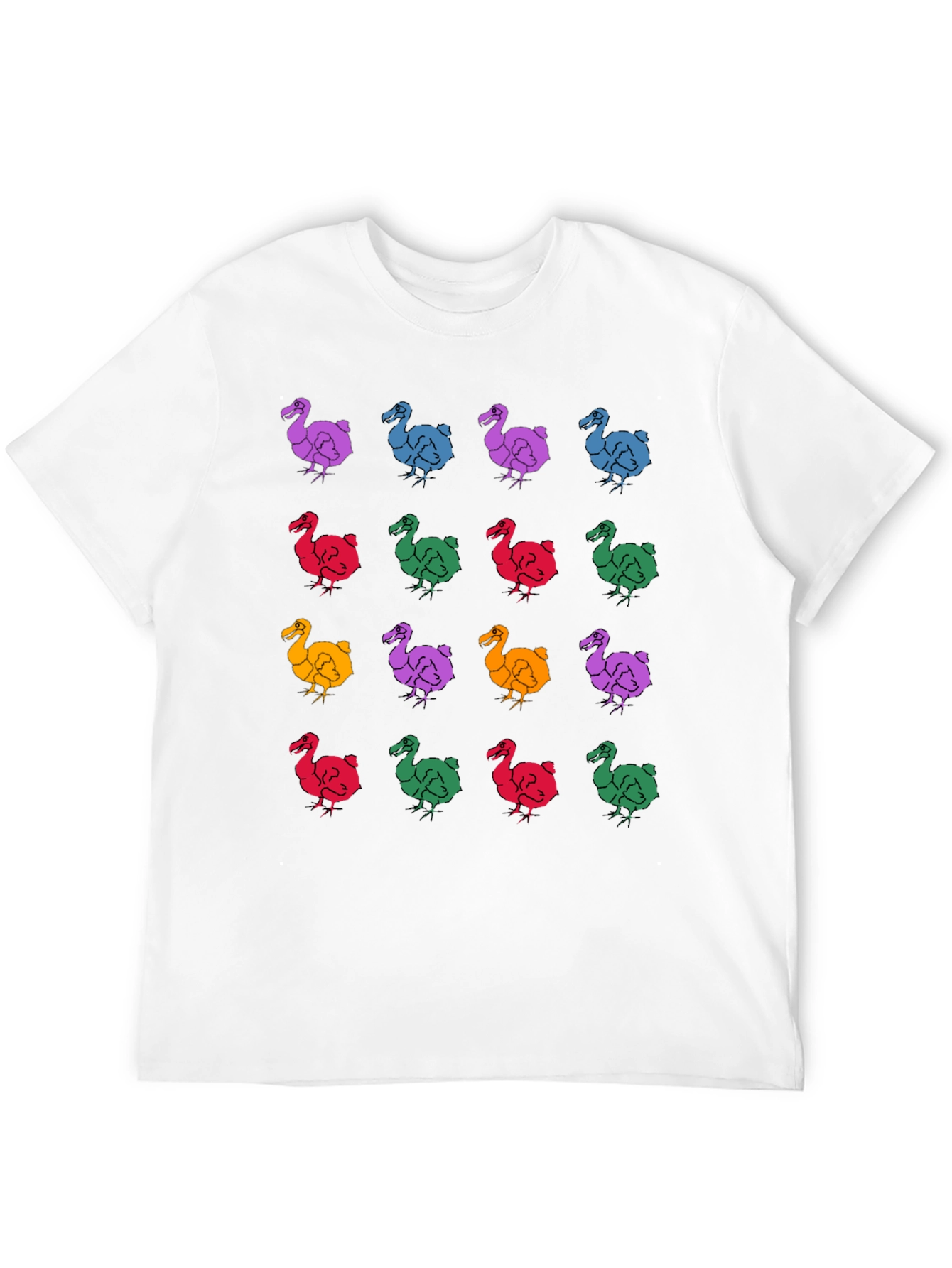 Dodo Bird Pattern Black T-Shirt